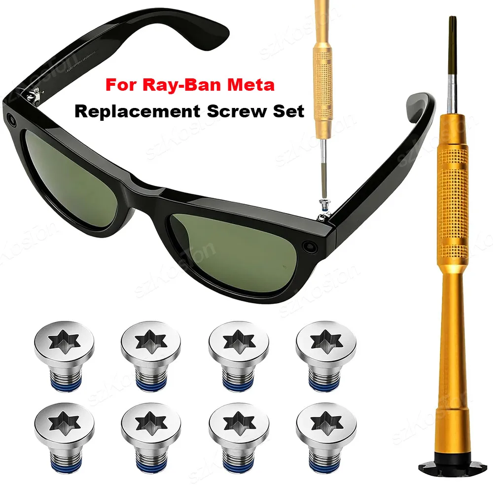 

Replacement Screwdriver and Screw Set for Ray-Ban Meta Wayfarer/Skyler/Headliner Gen 2&Oakley Meta HSTN Smart Glasses Accessorie