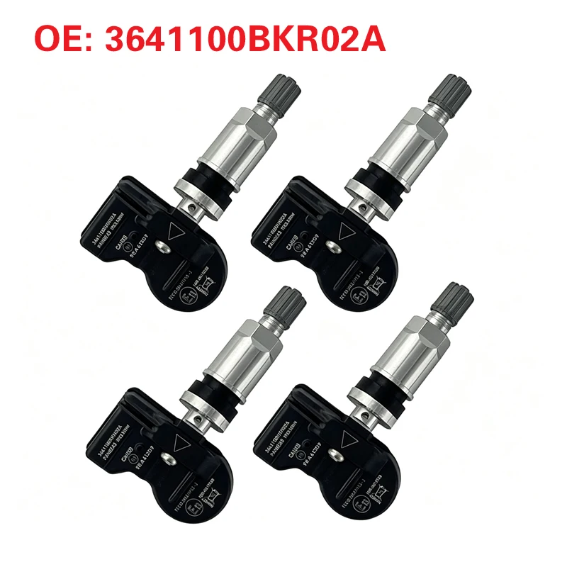 4pcs Car Tire Pressure Monitoring Sensor 3641100BKR02A For Haval F7 2018-2023,H6 II 2021,Jolion 2020-2023 TPMS 433MHz