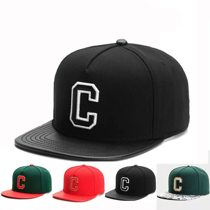 Luxury C Leather Solid Color Baseball Cap Men Women HipHop Knight Snapback Hat Adult Outdoor Casual Designer Man Gorras Hombre