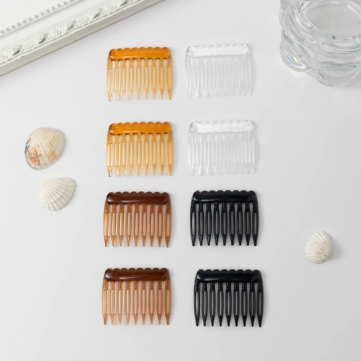 8PCS 9 Teeth Plastic Hair Side Comb Simple Hair Accessories Strong Hold Hair Comb For Women Girls