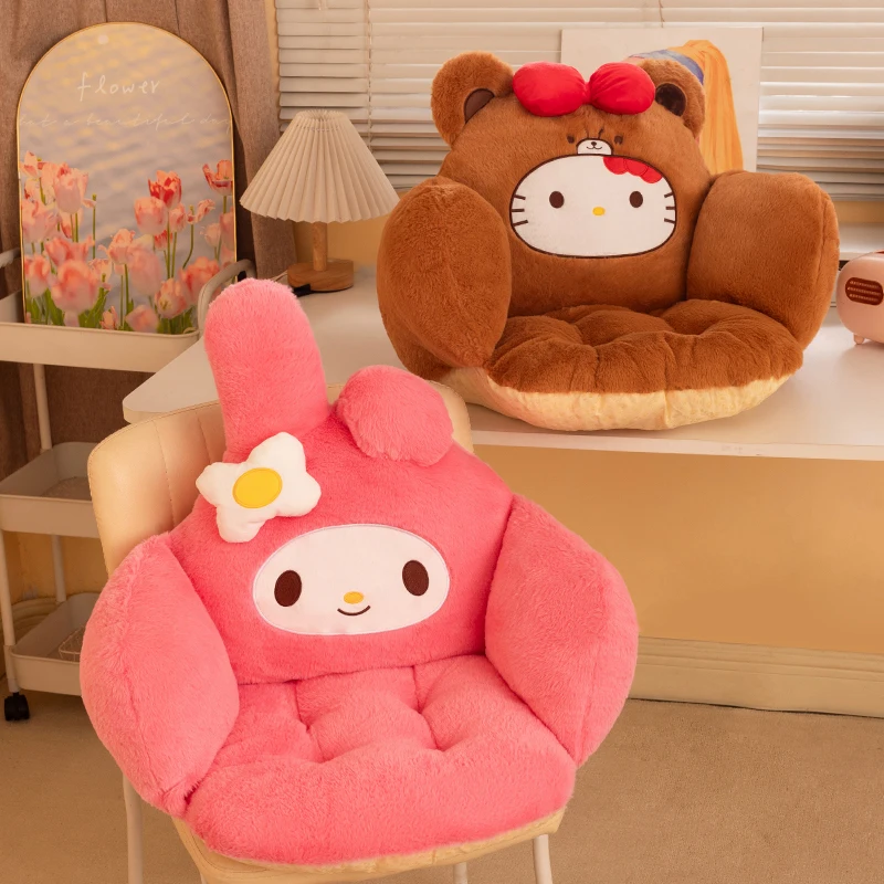 سانريو ماي ميلودي هالو كيتي وسادة مقعد من القطيفة مسند الظهر كرسي مكتب وسادة كرسي سكن الطالب الخصر ووسادة المؤخرة #4