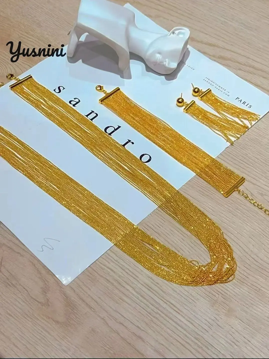 New Dubai 24K Gold Plated High end Customized Necklace, Earrings and Bracelets for Couples' Wedding Party Jewelry Set DD10713 view 3