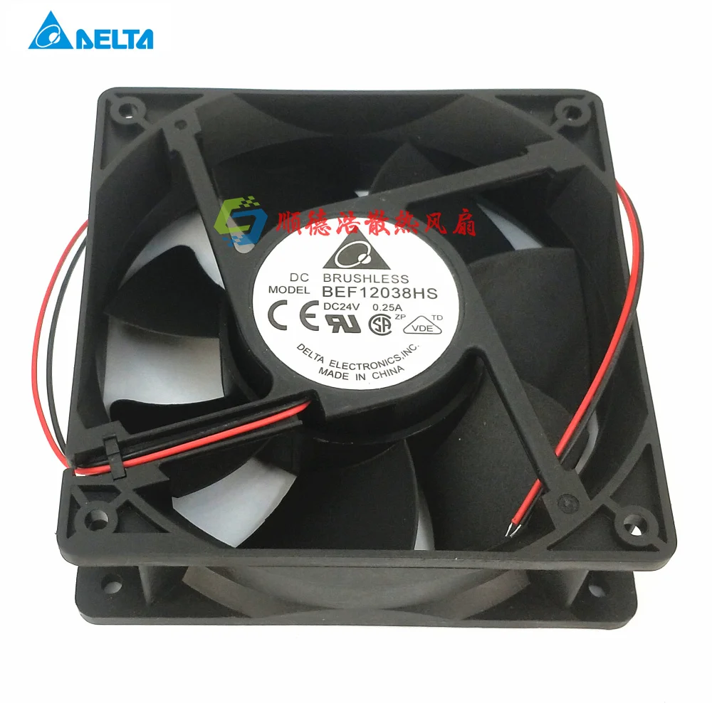 

Delta Electronics BEF12038HS DC 24V 0.25A 120x120x38mm 2-Wire Server Cooling Fan