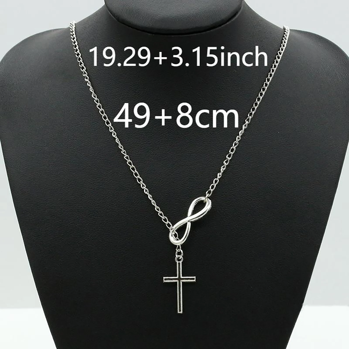 بسيطة إنفينيتي رمز الصليب قلادة قلادة سحر تنوعا قابل للتعديل Y على شكل قلادة المرأة أنيقة اليومية ركاب المجوهرات #4