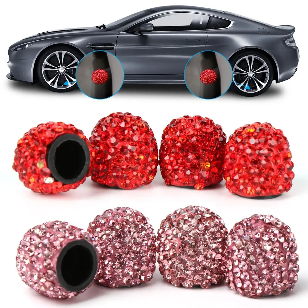 

4pcs High Quality Vehicle Bling Dust-proof Automobiles Accessories Car Charms Decoration Tire Valve Caps Shining Wheel Cap