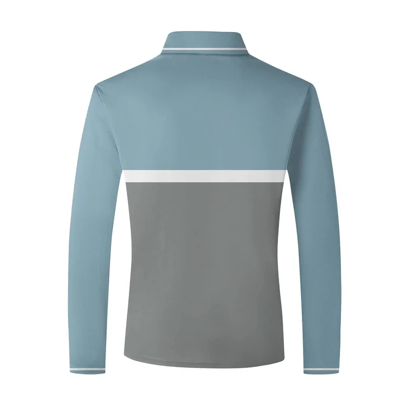 The new cross-border product for autumn is the digital printed men's polo collar color block fashion for foreign trade with Euro