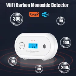 V-COME Wi-Fi Smart CO Detector with Tuya APP Control, WiFi Carbon Monoxide Alarm with long-life Li-Battery, EN50291/CE