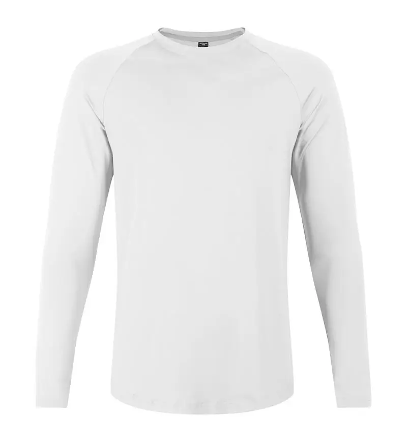 2024 Sports Men Long-sleeved T-shirt Curved Hem Warm Gym Fitness Clothes Quick-drying Breathable Running Training Round Neck Top