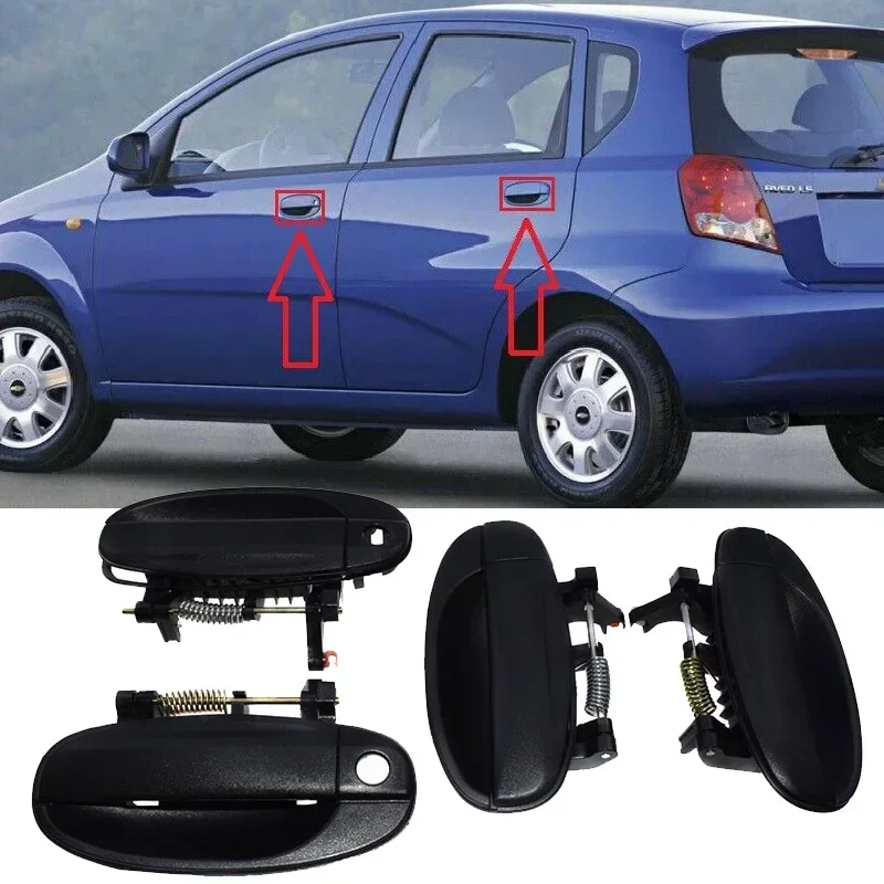 4 SZTUK Nowe klamki zewnętrzne do Chevy CHEVROLET AVEO / DAEWOO KALOS 2003-2006 96541631 , 96541632 , 96583052 , 96583053