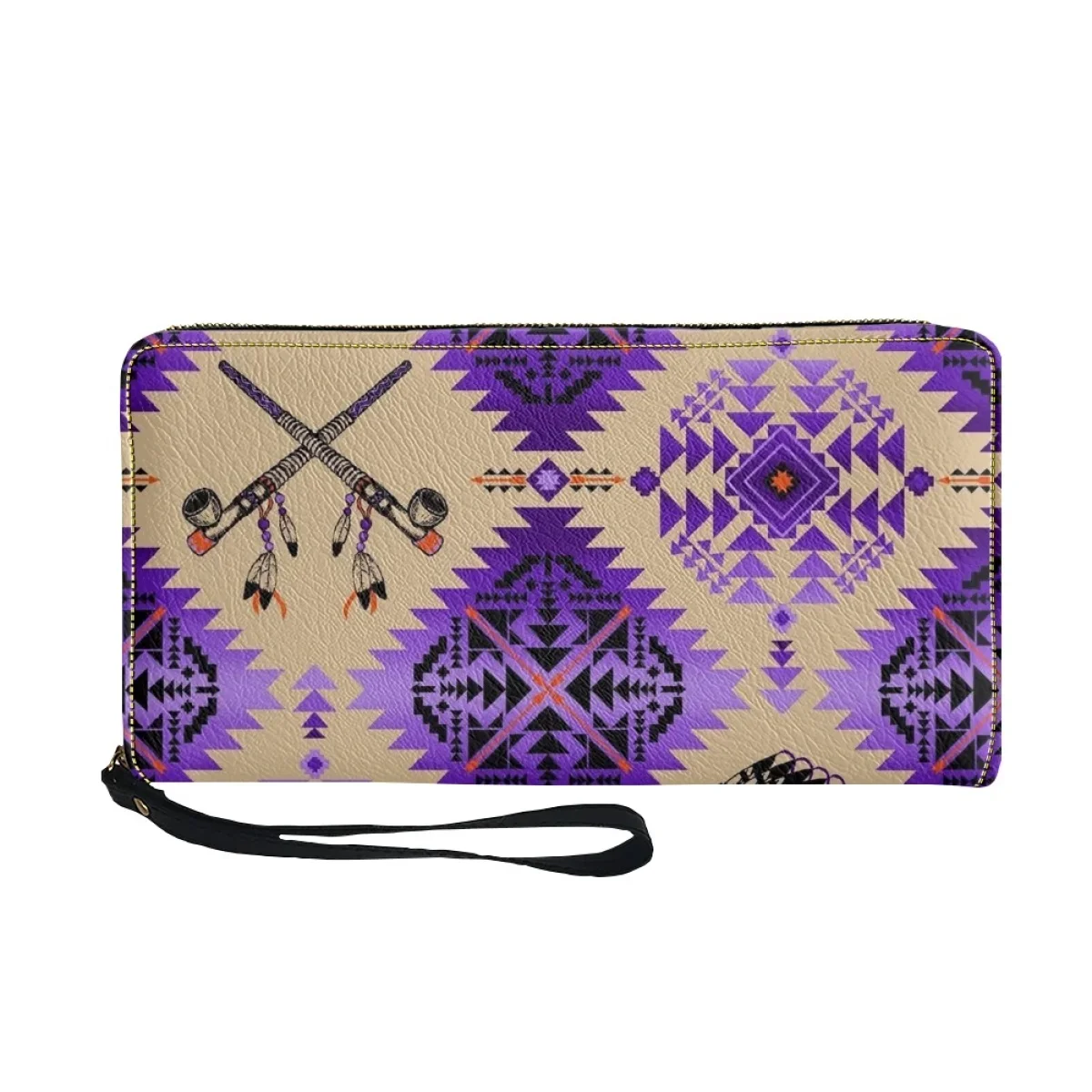 Cartera de diseñador de lujo para mujer, bolsos de pulsera con patrón Tribal, monedero multifunción, marca de lujo, 2023