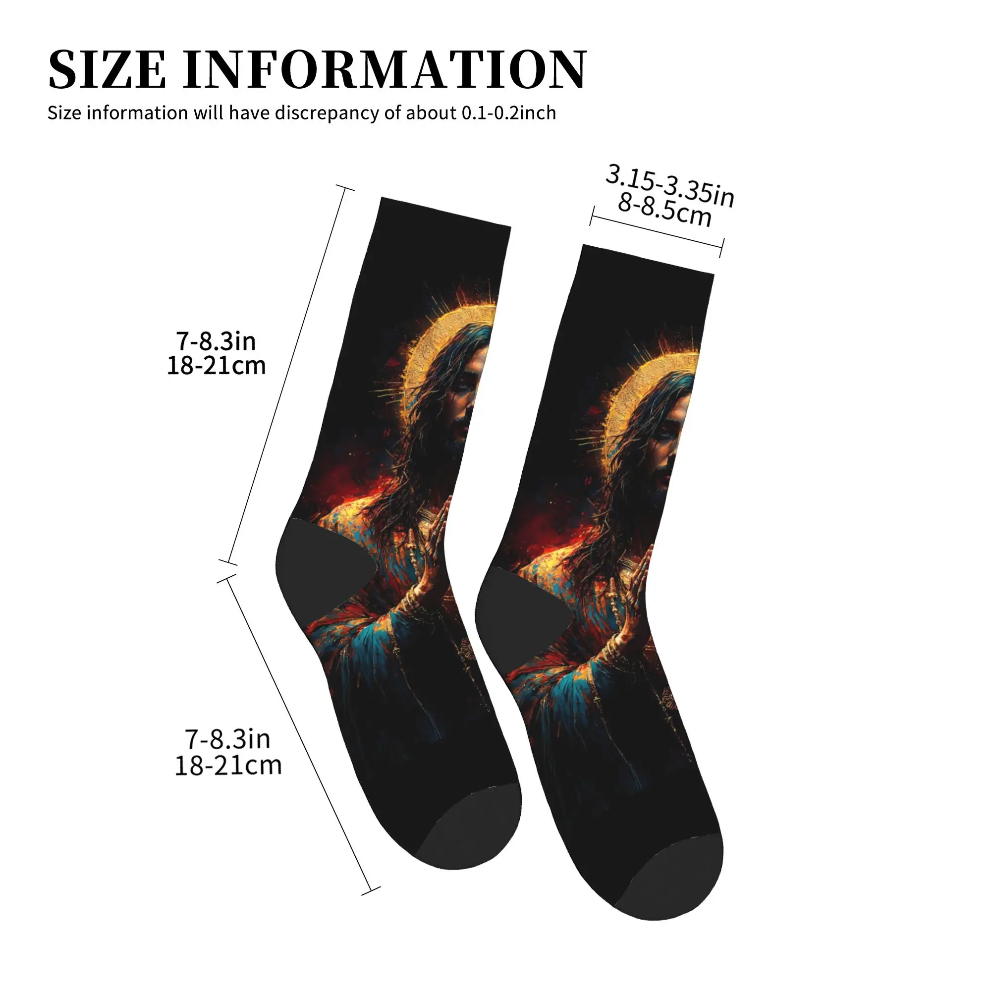 Calcetines con estampado colorido de Jesucristo, medias estampadas antideslizantes para adultos y hombres, calcetines informales de primavera suaves y medianos para ciclismo