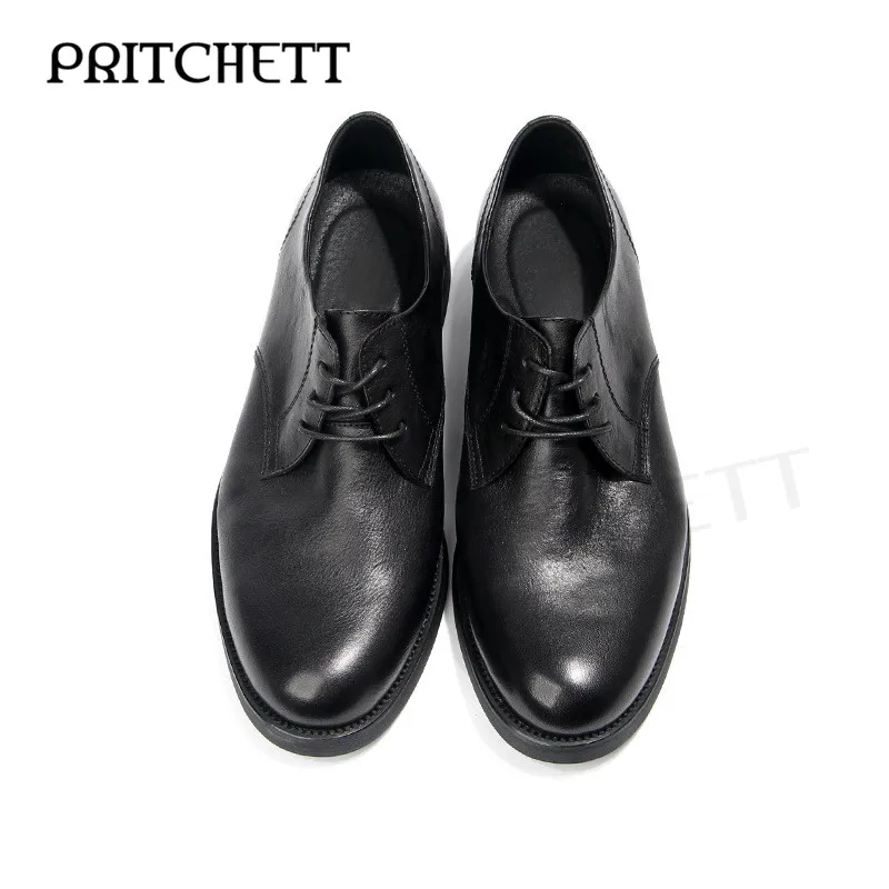 British Business Handmade Leather Shoes Casual Leather Retro Rubbed Color Old Lace-Up Casual Shoes Gentleman Formal Men's Shoes