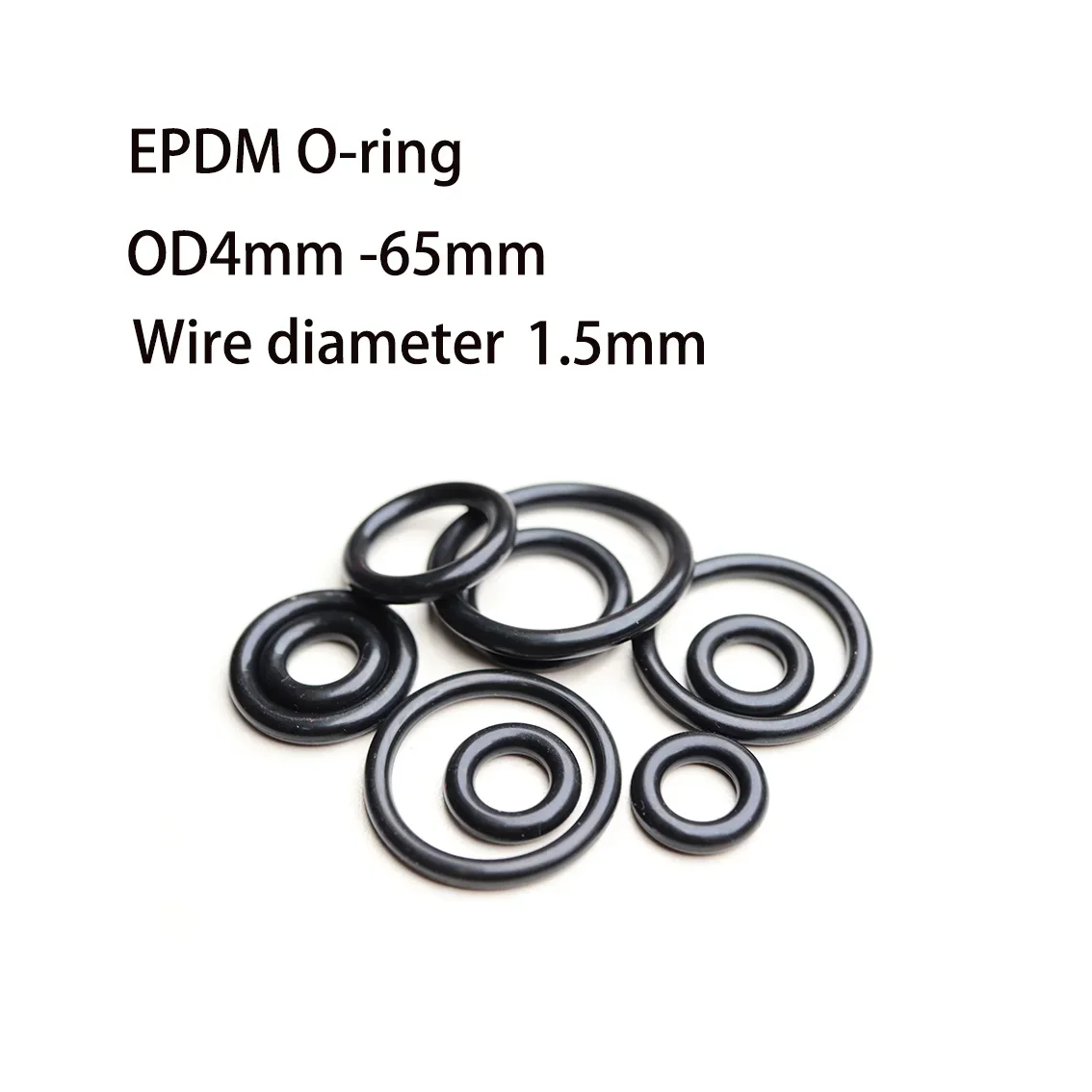 2/5/10Pcs EPDM Rubber Seal Ring Gasket CS 1.5mm EPDM Oring Washer OD 4mm~65mm Abrasion Resistance Water-Proof Fuel Seals Ring