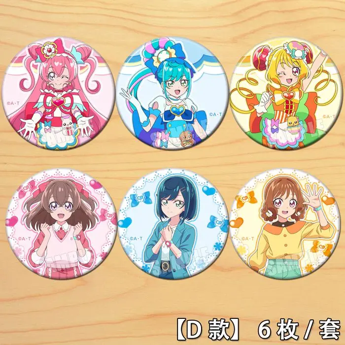 1pc 58mm Pretty Cure Girl Acrylic Buttons Brooch Icons Badges