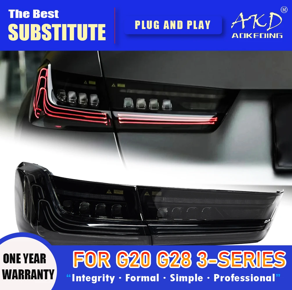 

Задняя фара AKD для BMW G20 G28 3-series светодиодный Tail 2019-2021 330i 320i 325i, задний противотуманный сигнал поворота, автомобильные аксессуары