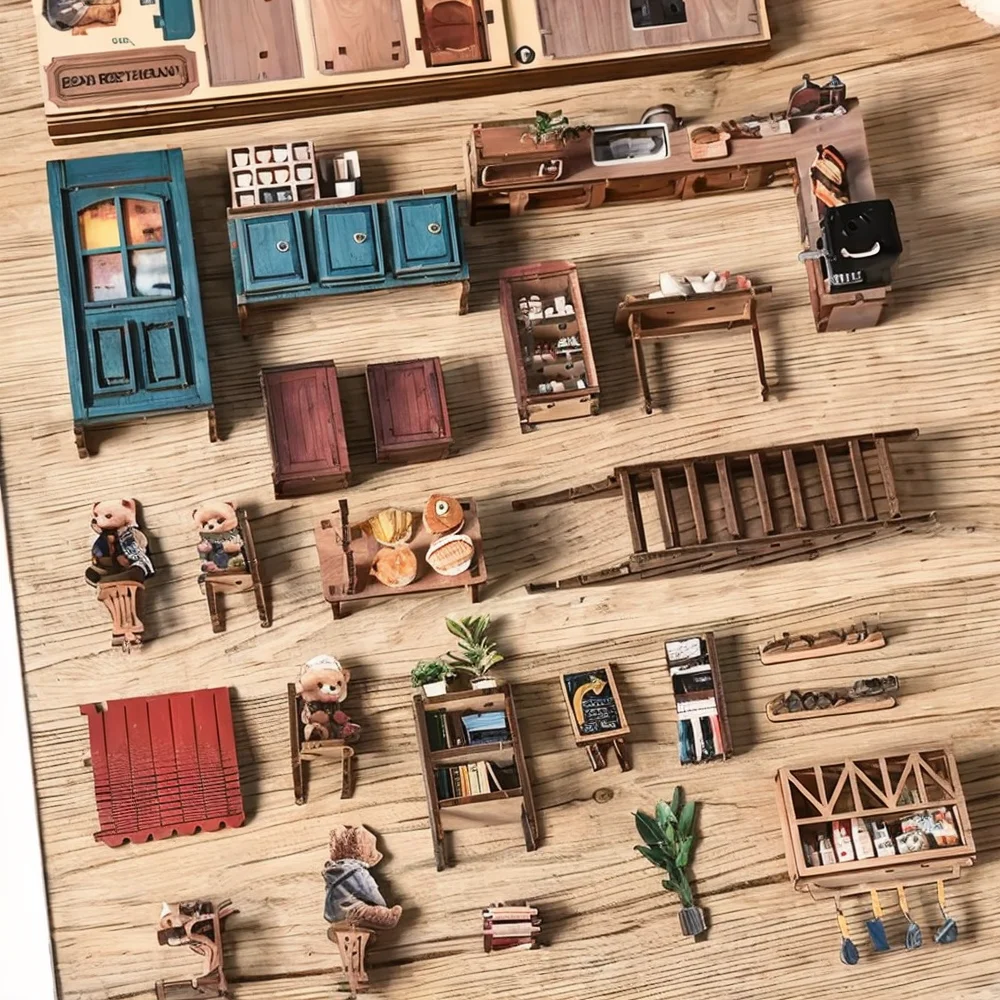 

Кукольный домик для прямой продажи: миниатюрный декоративный домик с LED-подсветкой, сделанный своими руками, в качестве подарка на день рождения