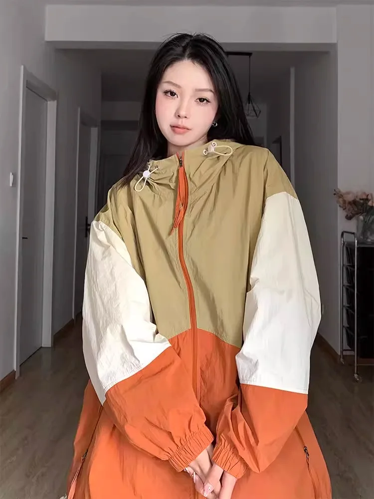 

Мужская тонкая толстовка свободного кроя на молнии в корейском стиле, весна-осень, повседневная, с защитой от пятен