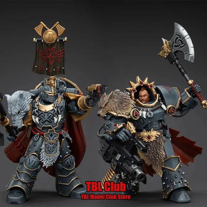 JOYTOY Warhammer Horus Heresy 1/18 Scale Space Wolves Hvarl Red-Blade Power Axe Combat Shield Legion Praetor Action Figure Doll