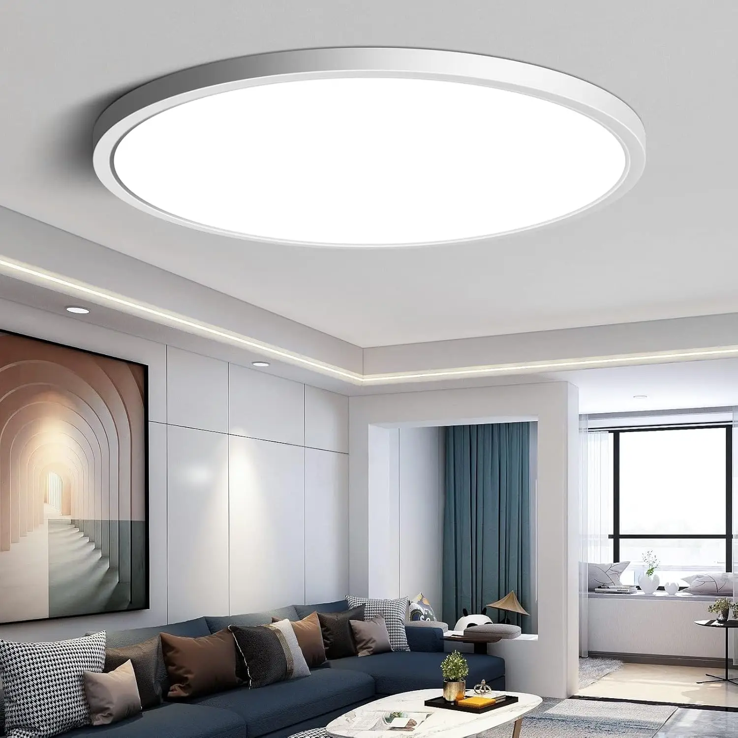 

Slim Round LED Ceiling Light Flush Mount Modern Ceiling Lamp Room Decor Bedroom Lighting Fixture for Kitchen Living Room Hallway