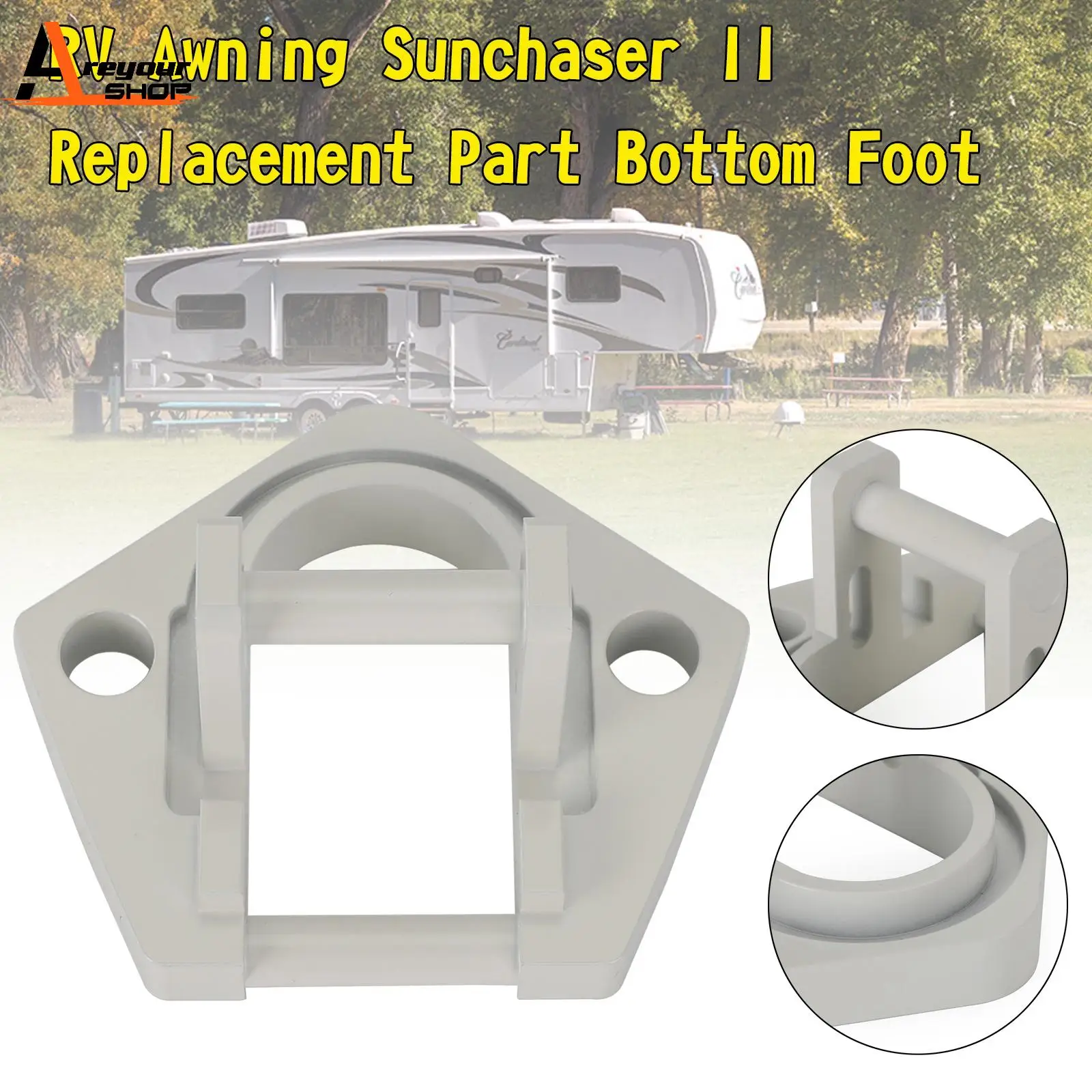 

RV Awning Sunchaser II Replacement Part Bottom Foot Right or Left Side fits Dometic Rounded Hardware