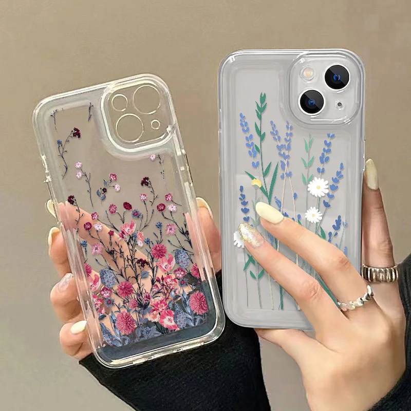 Soft Flower Phone Case For Huawei Honor 90 70 50 80 100 Pro Case P60 P30 P40 P50 Nova 10 11 Pro 9 Pro Mate 60 50 Pro Clear Cover