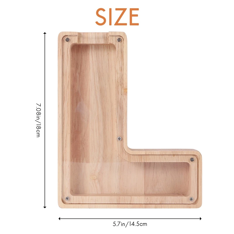 Деревянная персонализированная копилка, игрушка с алфавитом для детей, банка для денег, монета, коробка для экономии для взрослых, декор с буквами-ABJU