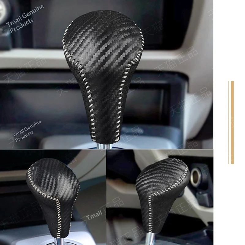 Carbon Look Automatic Gear Shift Knob And Brake Handle for Honda Civic 06-11 47115SNAA82ZA 54130SNAA81 Car PU Protective Sleeve