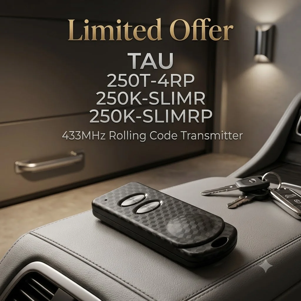 

TAU 250T-4RP 250K-SLIMR 250K-SLIMRP Garage Remote Control Automatic Door 433MHz Rolling Code Transmitter