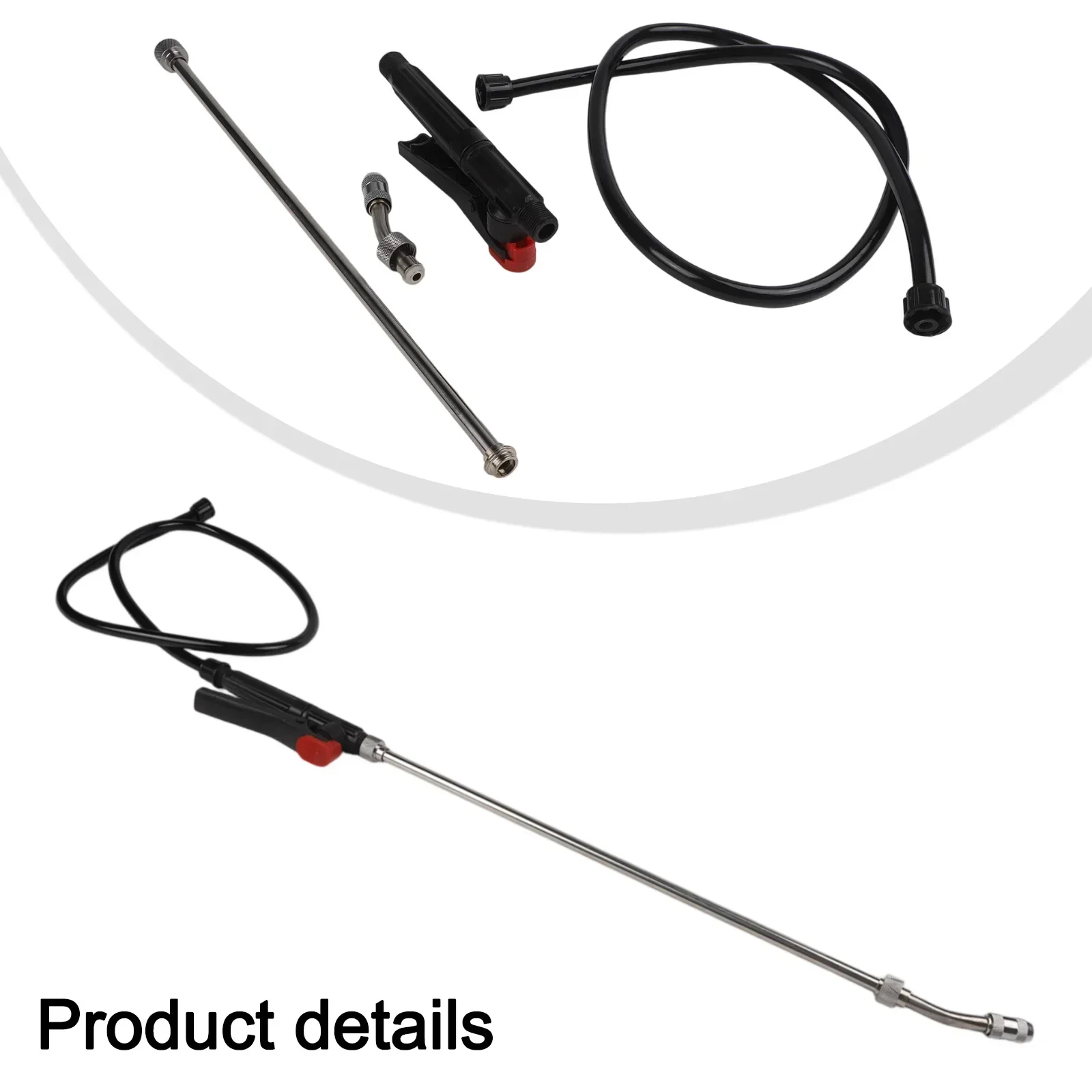 

Ergonomic Handle Sprayer Stainless Steel Sprayer Wand 9mm Inner Diameter Fine Mist To Stream Hose Length 1.1m Tool