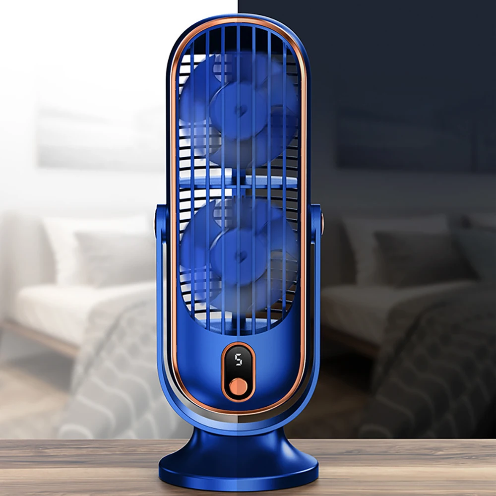 1pcs Portable Air Conditioning Fan Large Battery Dual Electric Motor Small Air Conditioner 5-speed Air Cooling Fan 720 °