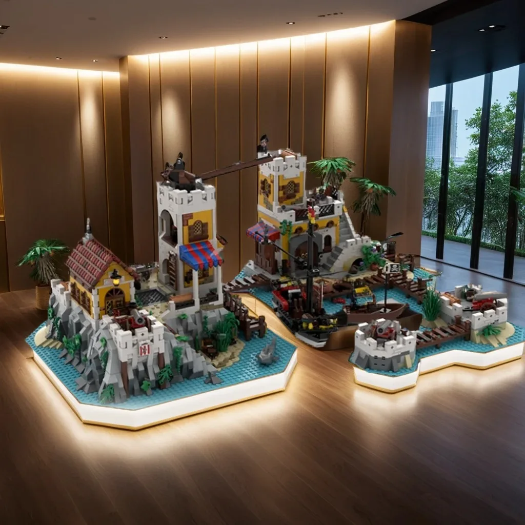 

4311 шт. MOC Imperial Trading Post Remake DIY старый мировой торговый центр модель строительные блоки, креативные игрушки на день рождения подарок