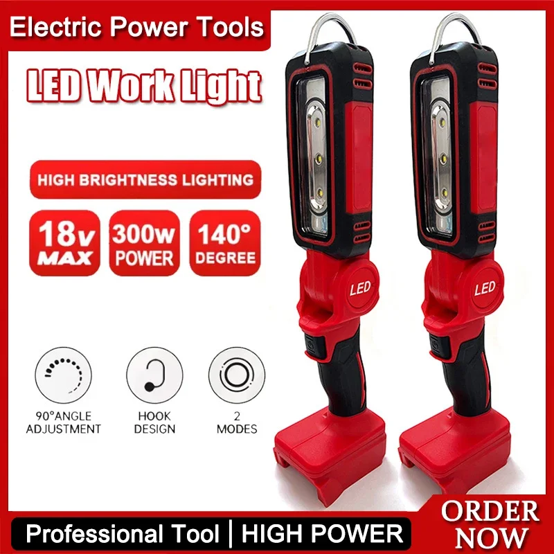 

Новый портативный светильник с зарядкой, многофункциональный, с креплением под углом 90 градусов, прожектор для улицы, совместимый с аккумулятором Milwaukee 18V.