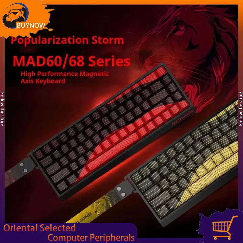 Madlions Mad60 Mad68 He 8k Mechanical Magnetic Switch Wired 60% Gaming Keyboards Rapid Trigger Rgb Customs Computer Peripherals