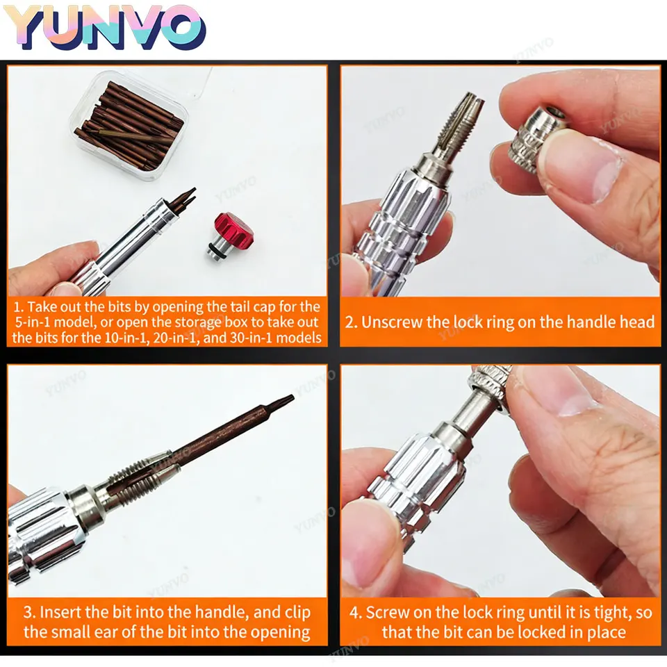 30 en 1 Set de Destornilladores de Precisión Magnéticos con Puntas de Acero S2 Kit de Reparación para Teléfonos Relojes Gafas para iPhone Android 5