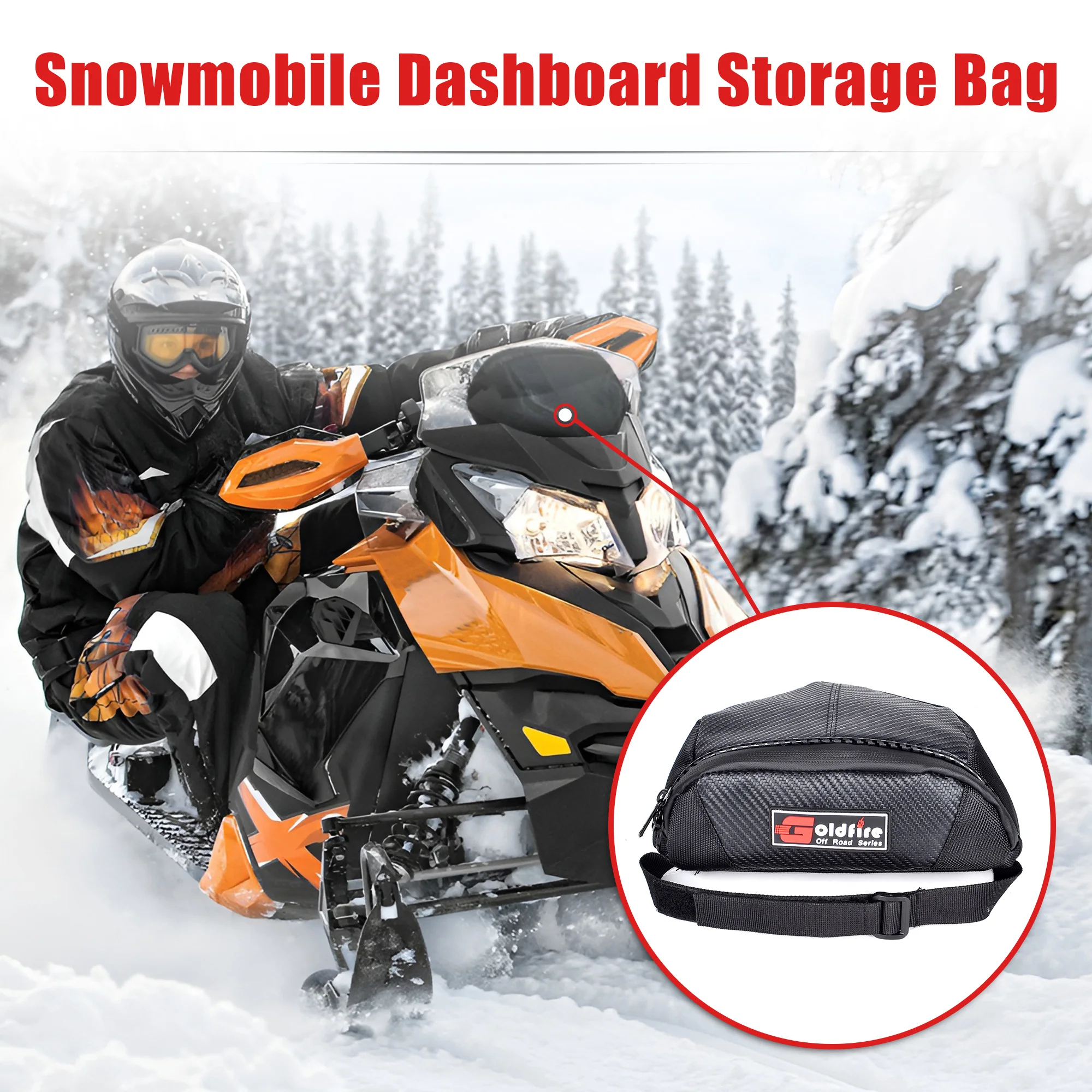 Snowmobile Dashboard Storage Bag Waterproof Snowmobile Windshield Pouch Bag Ski-Door Motorcycle Accessories