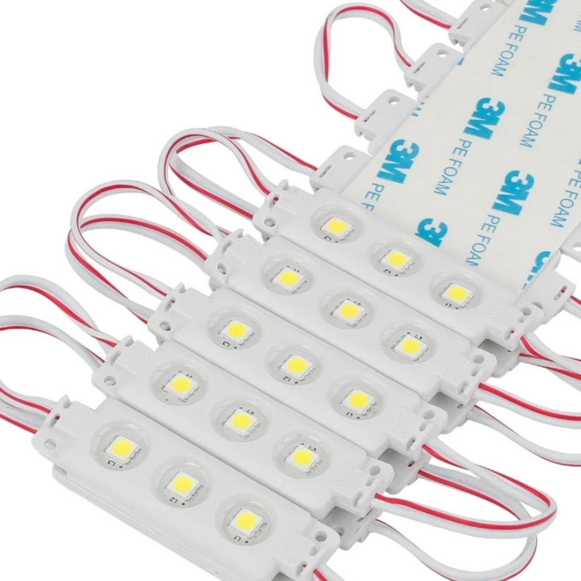 modulo led de injecao dc12v 072w 60lm pecas 3led smd5050 ip65 a prova dagua modulo led smd5050 01