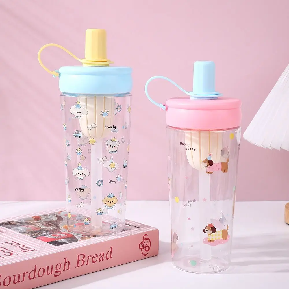 

Cute 700ml Straw Cup Animal Large Capacity Water Bottle Drinkware Cup With Lid Straw for Bubble Tea Coffee