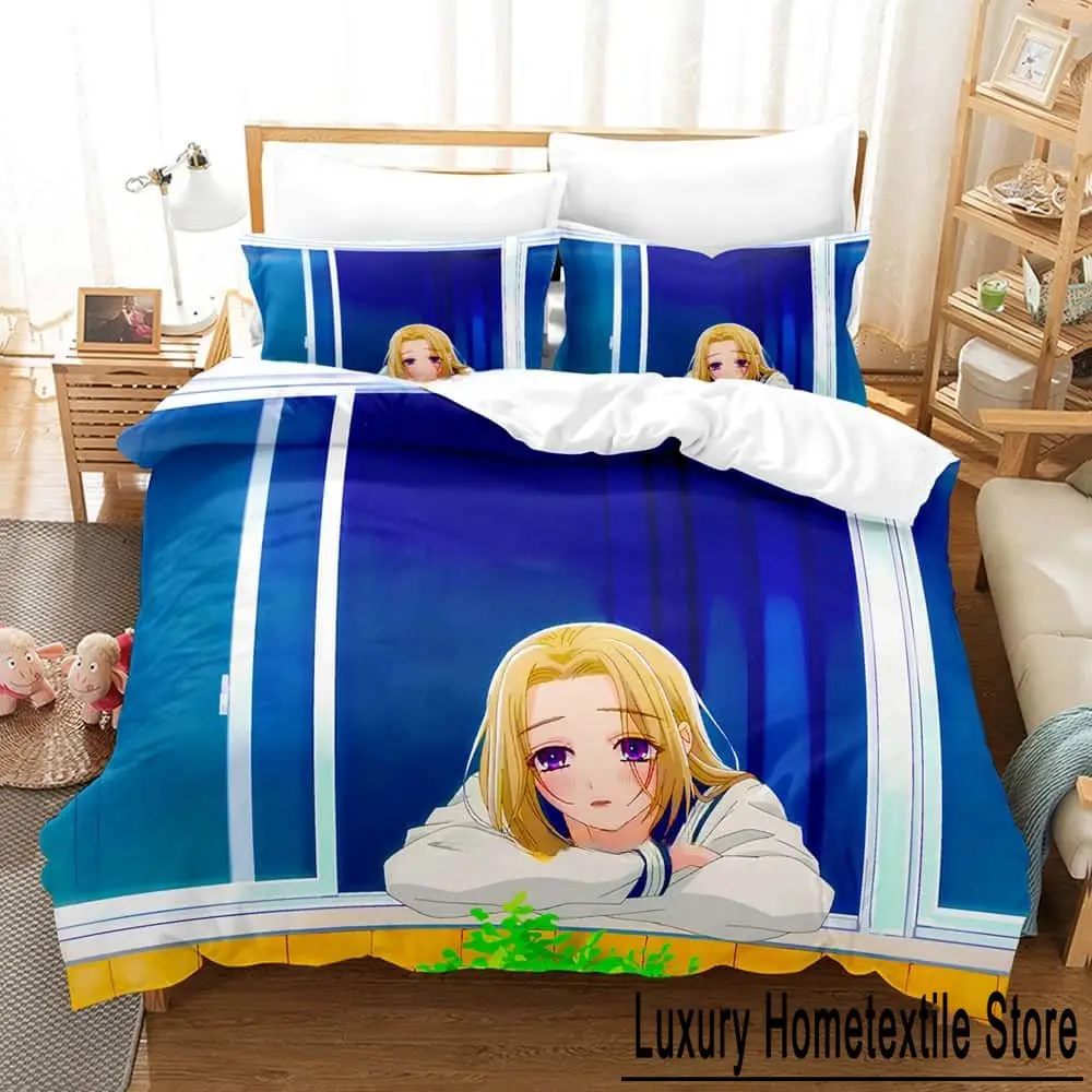 3D Printed Anime A Girl And Her Guard Dog Bedding Set Single Twin Full Queen King Size Bed Set Adult Kid Bedroom Duvetcover Sets