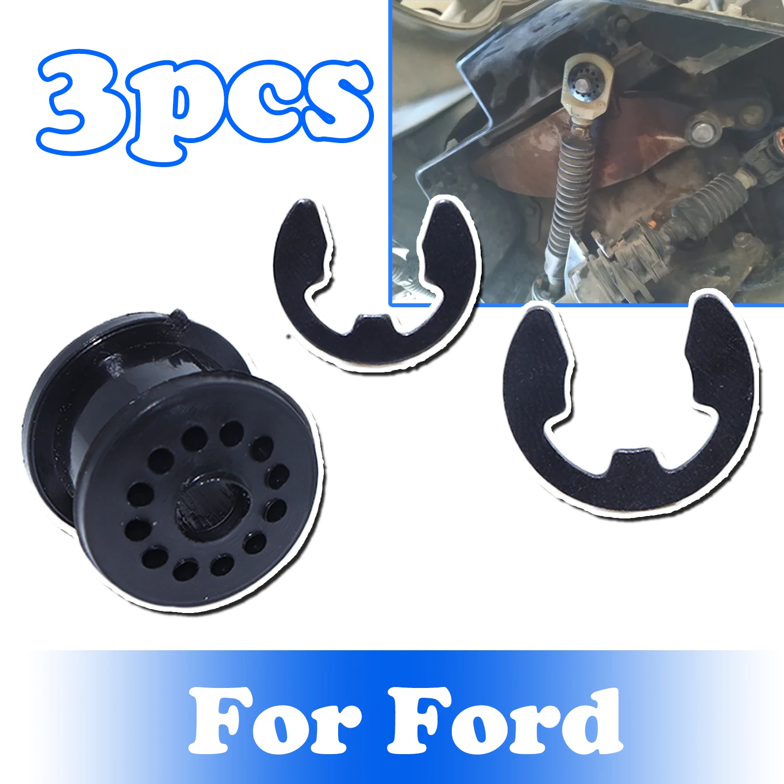 3pcs For Ford Fiesta Fusion Focus C-Max Shifter Cable Bushing MT Gear Selector Shift Linkage Lever End Replacement Parts 2002