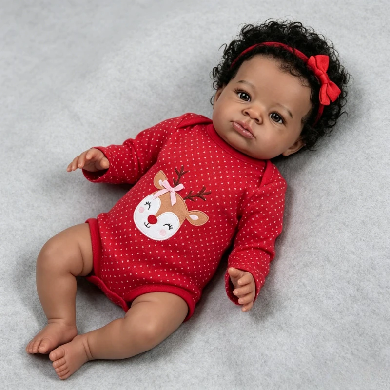 Baby Products For Curly Hair - 48cm Bawełniana Lalka Reborn z Kręconymi