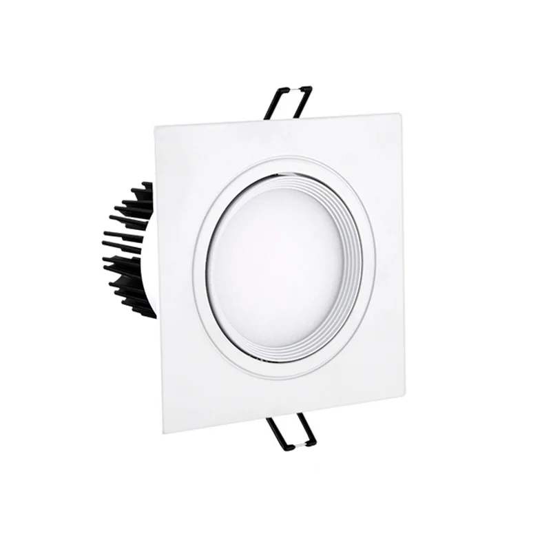 White Shell Square COB LED Ceiling Lamp Gimble Light Fixture Indoor Recessed Lighting Aisle Foyer