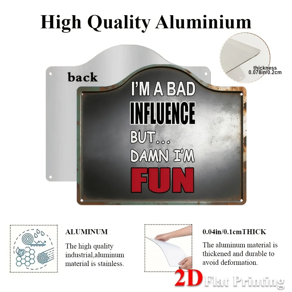 1pc, 2D Flat, Signs Metal Sheet Painting 