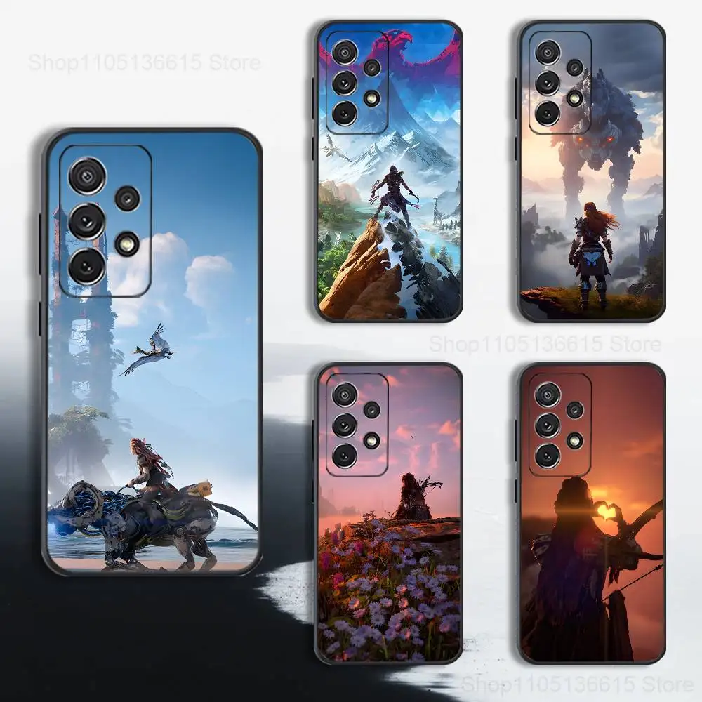 حافظة هاتف H-Horizon Z-Zero D-DAWN لهاتف سامسونج S25، S24، S23، S22، S21، S20، S10، S9، Ultra، Plus، Lite، FE، غطاء أسود من السيليكون الناعم