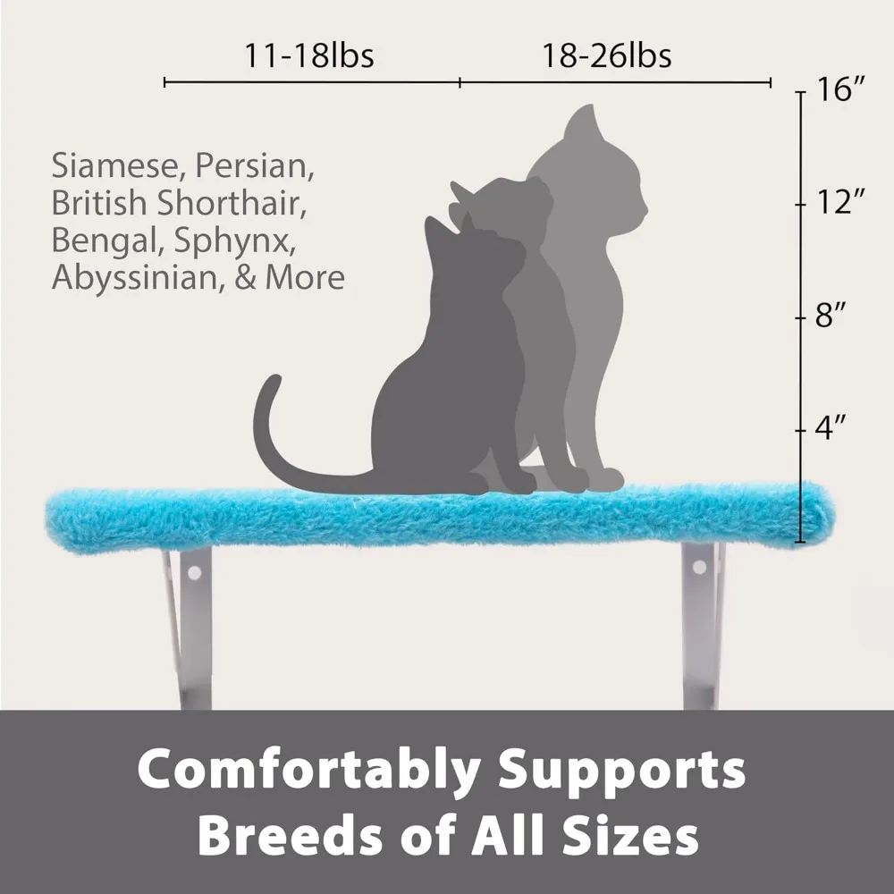 Juego de árbol para gatos de 4 piezas montado en la pared: casa para mascotas de madera resistente, tablero para rascar, plataformas, postes de sisal, dije de pez azul, ideal para