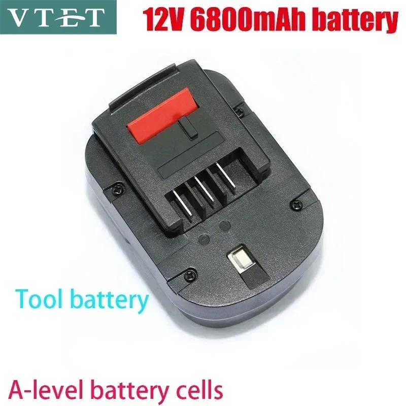 New 12V 6800mah rechargeable tool battery for Black & Decker A12 a12ex fsb12 fs120b a1712 hp12k HP12 lithium ion replacement dri