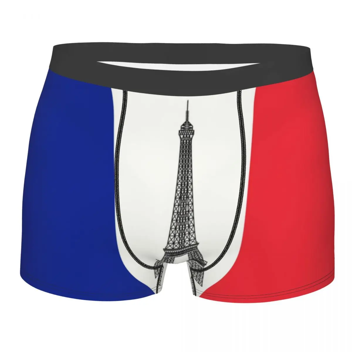 Custom Male Cool Flag Of France Underwear French La Tour Eiffel Boxer Briefs Breathable Shorts Panties Underpants