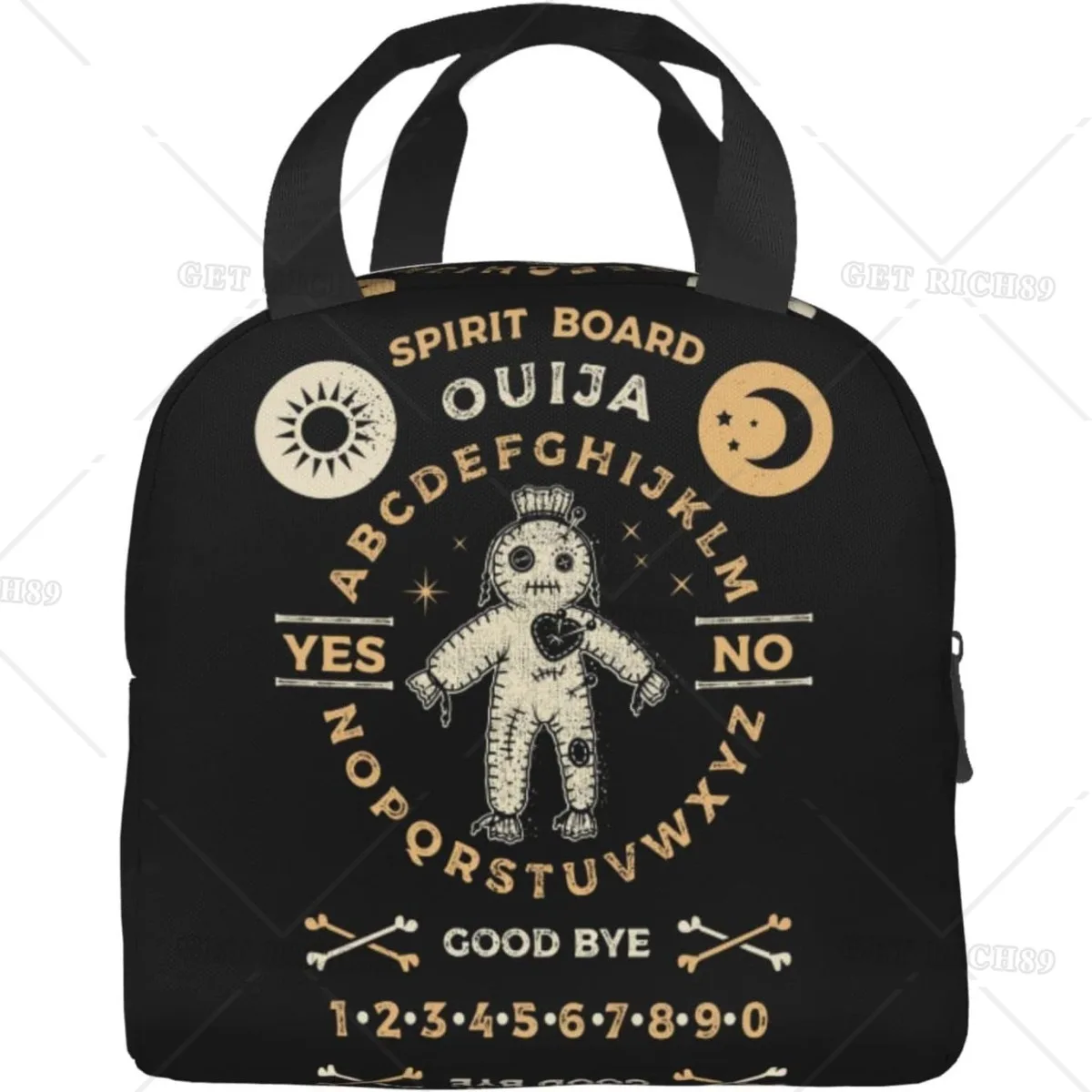 Goth Ouija Board Voodoo Doll Occultism Witchcraft Lunch Bag for Women Men Insulated Reusable Lunch Cooler Bag for Office Picnic