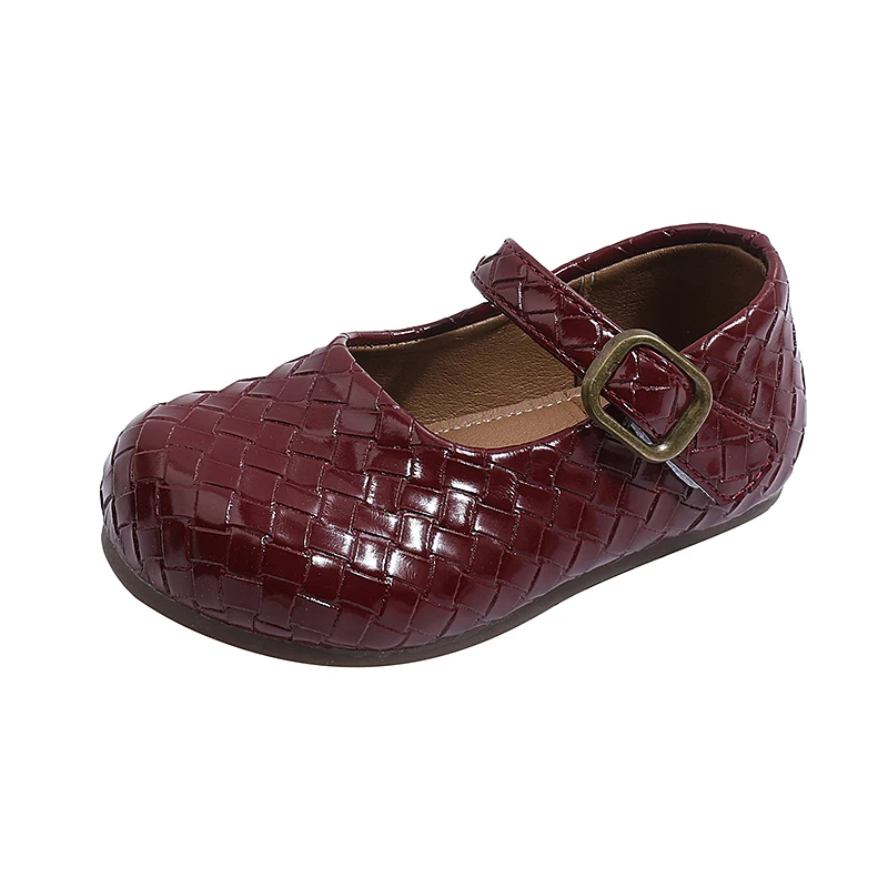 

Cute Woven Mary Jane Baby Flats Buckle Strap Infant Toddler Shoes Non-Slip Soft Sole Princess Dress Shoes for Girls Spring 2026