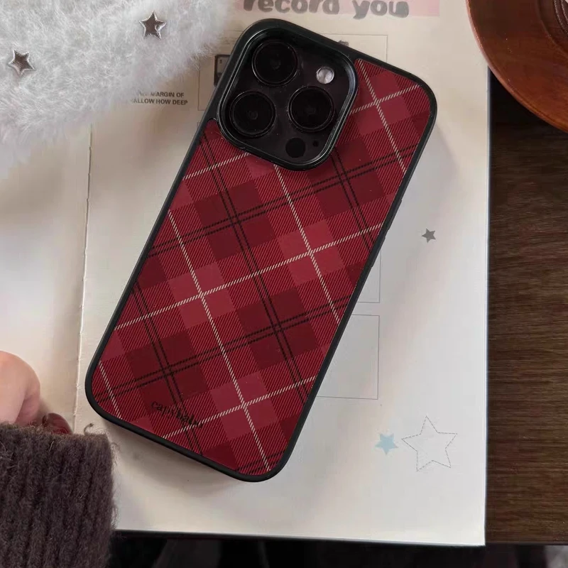 INS العصرية عيد الميلاد الأحمر الماس شبكة نمط جراب هاتف آيفون 17 برو ماكس الهواء 16 15 14 12 13 11 برو ماكس زائد مكافحة السقوط غطاء #2