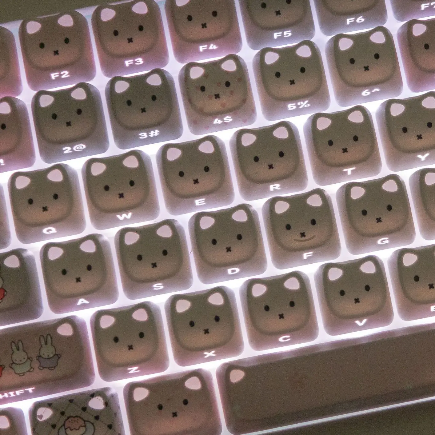 

Anime Miffy Side Carving Keycaps 113 Keys MAO Height Sublimation Lovely Kawaii Cute Creativity Personality Good Looks Sweet New